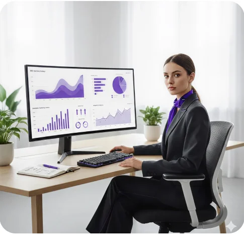 Especialista analisando dados de marketing